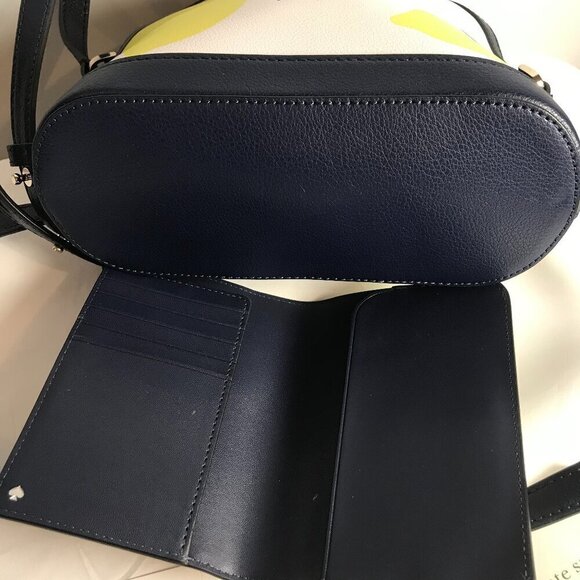 NEW Kate Spade Sylvia Lemon Zest Large Dome Crossbody & Passport holder to match - Picture 5 of 16